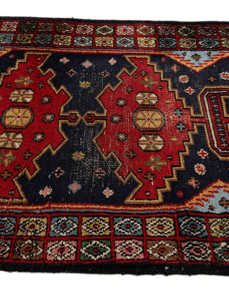 Detail image of  2' 2 x 7' 2  Hand Knotted Hamedan Persian Wool Runner Rug