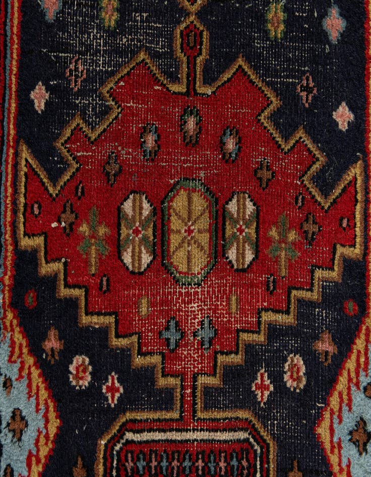 Detail image of  2' 2 x 7' 2  Hand Knotted Hamedan Persian Wool Runner Rug