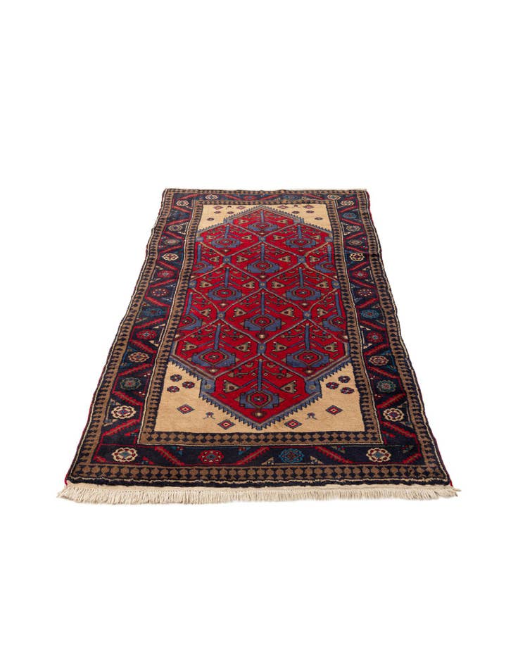 Detail image of  2' 11 x 6' 6  Hand Knotted Hamedan Persian Wool Runner Rug