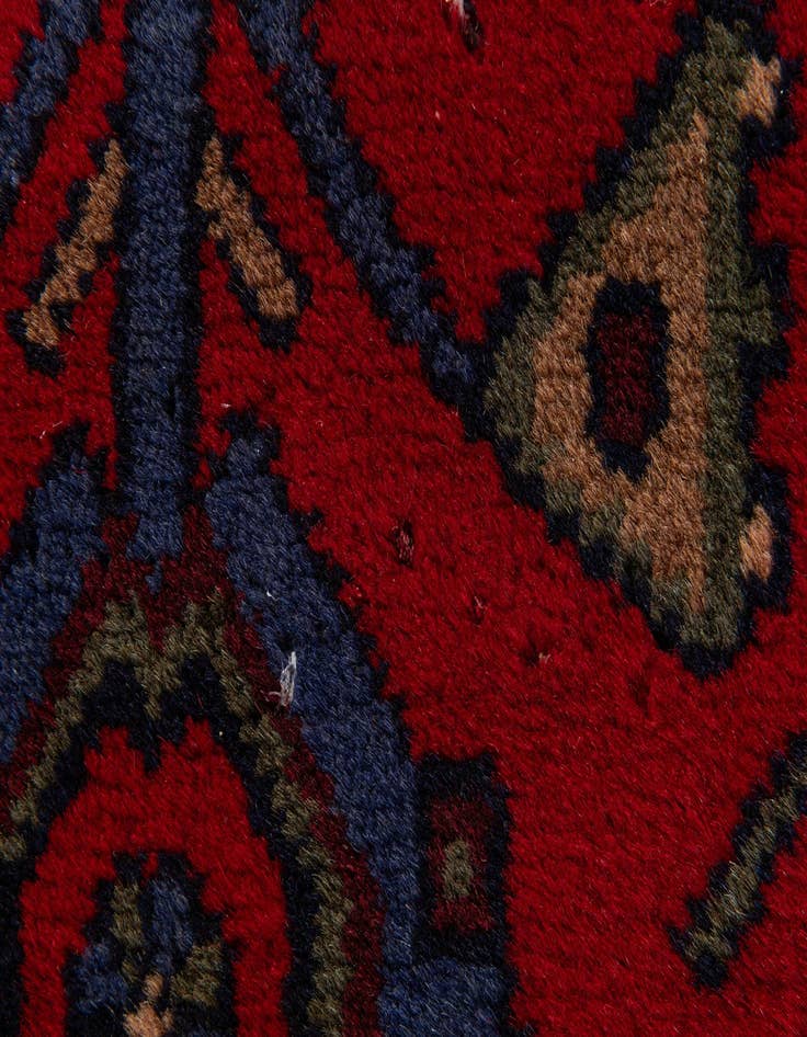 Detail image of  2' 11 x 6' 6  Hand Knotted Hamedan Persian Wool Runner Rug