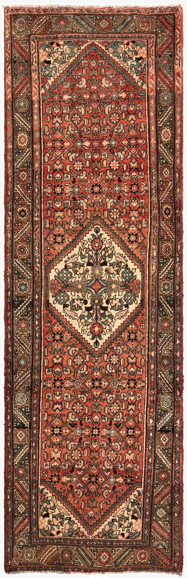  3' 3 x 10' 4 Hamedan Wool Runner Rug