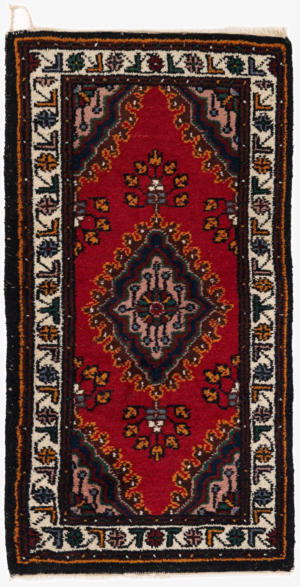  2' 1 x 4'  Hand Knotted Hamedan Wool Runner Rug