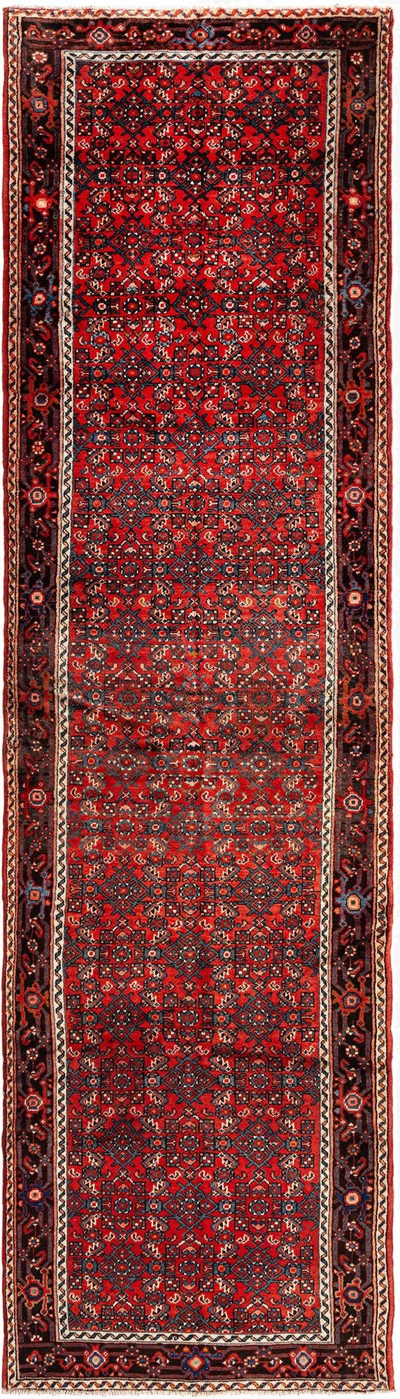  3' 8 x 12' 7 Hamedan Wool Runner Rug