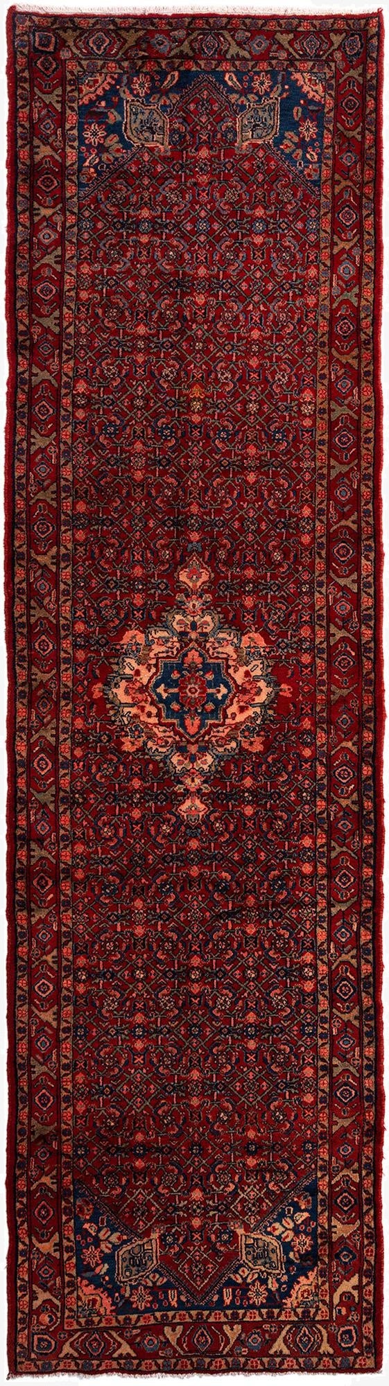 3' 7 x 13' 3 Hamedan Wool Runner Rug