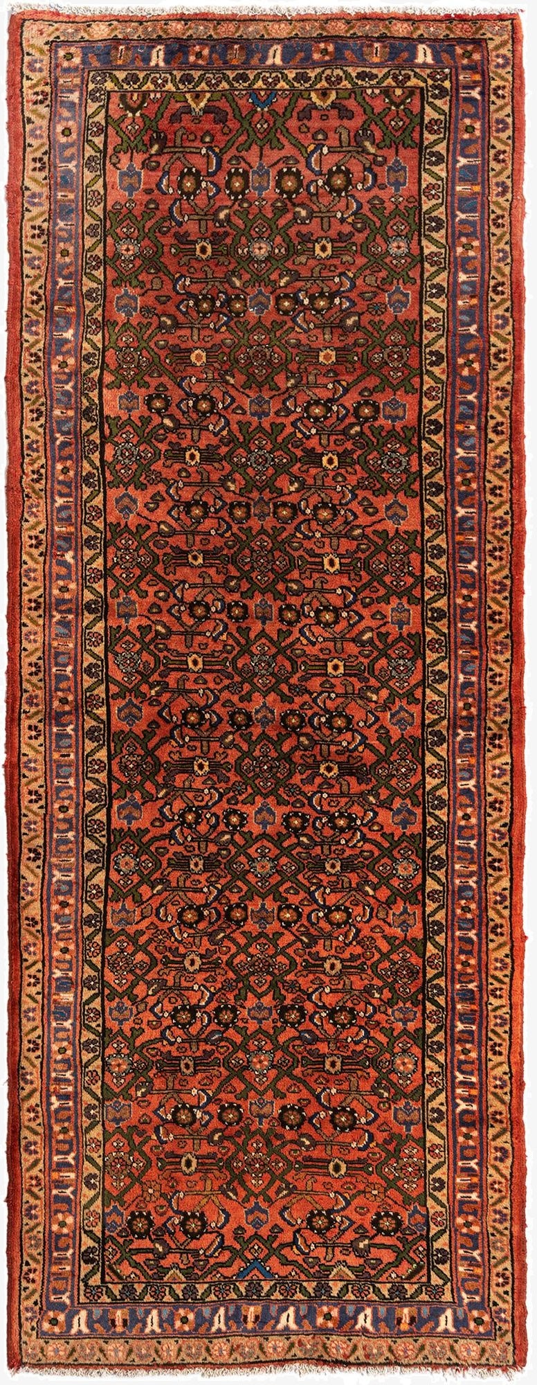  3' 6 x 9' 5 Hamedan Wool Runner Rug