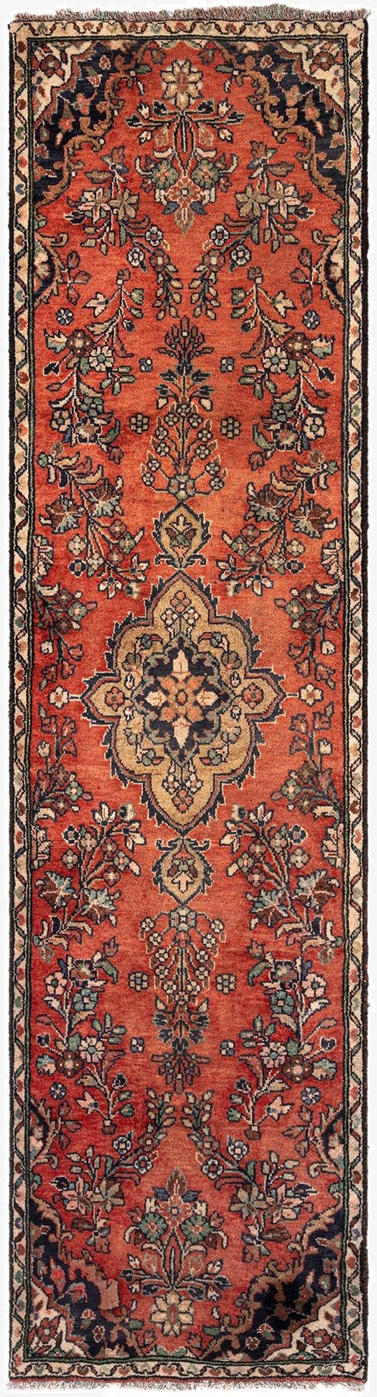  2' 5 x 9' 5 Hamedan Wool Runner Rug