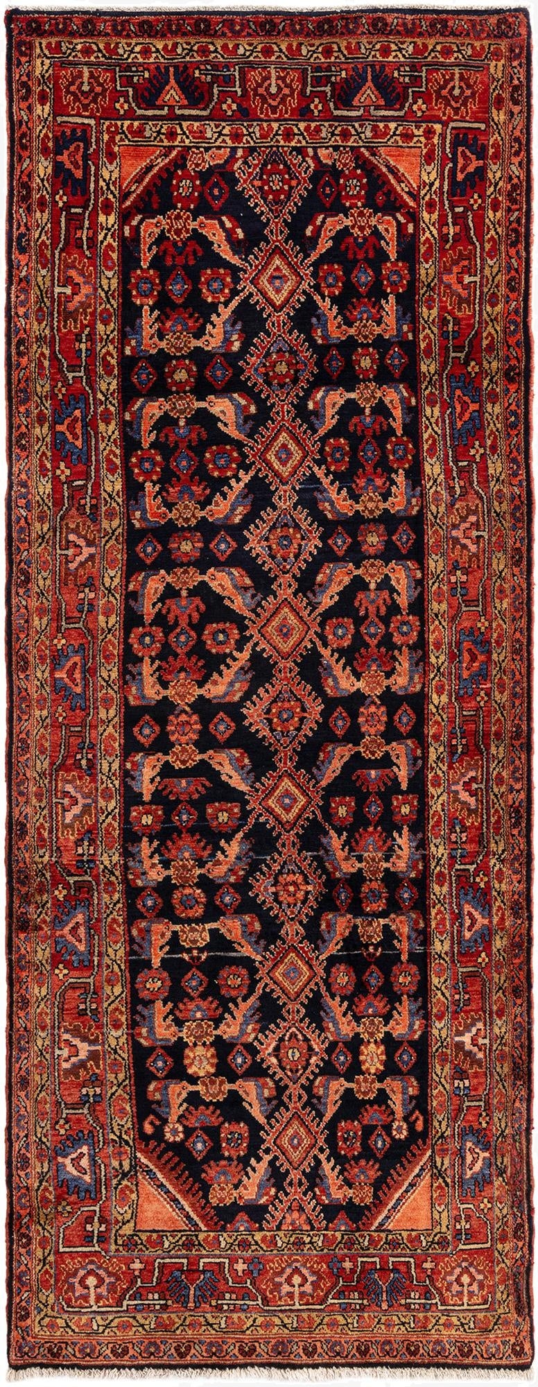  3' 8 x 10' 2 Hamedan Wool Runner Rug