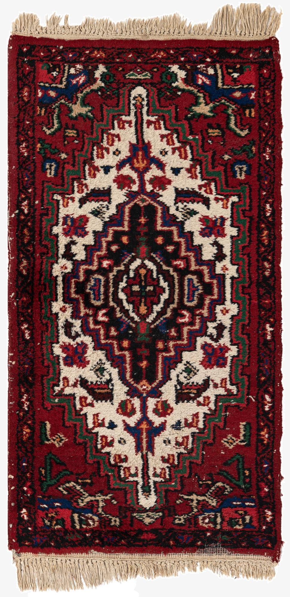  2' 1 x 4' 1  Hand Knotted Hamedan Wool Runner Rug