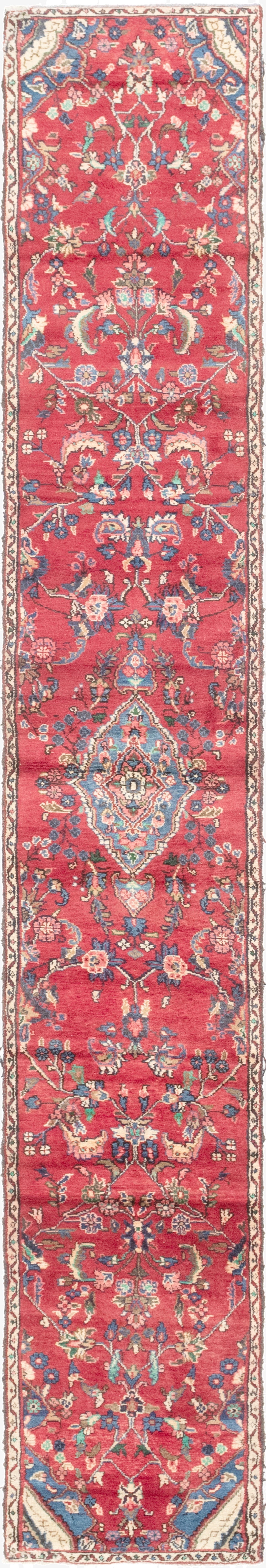  2' 2 x 16'  Hand Knotted Hamedan Persian Wool Runner Rug