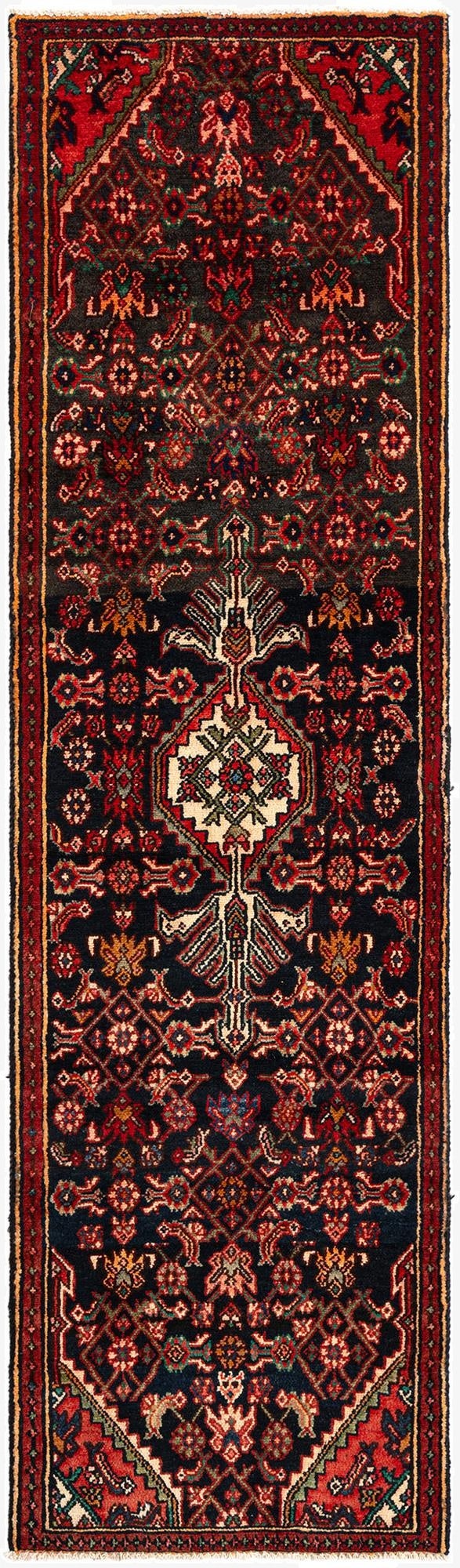  2' 7 x 9' 4 Hamedan Wool Runner Rug