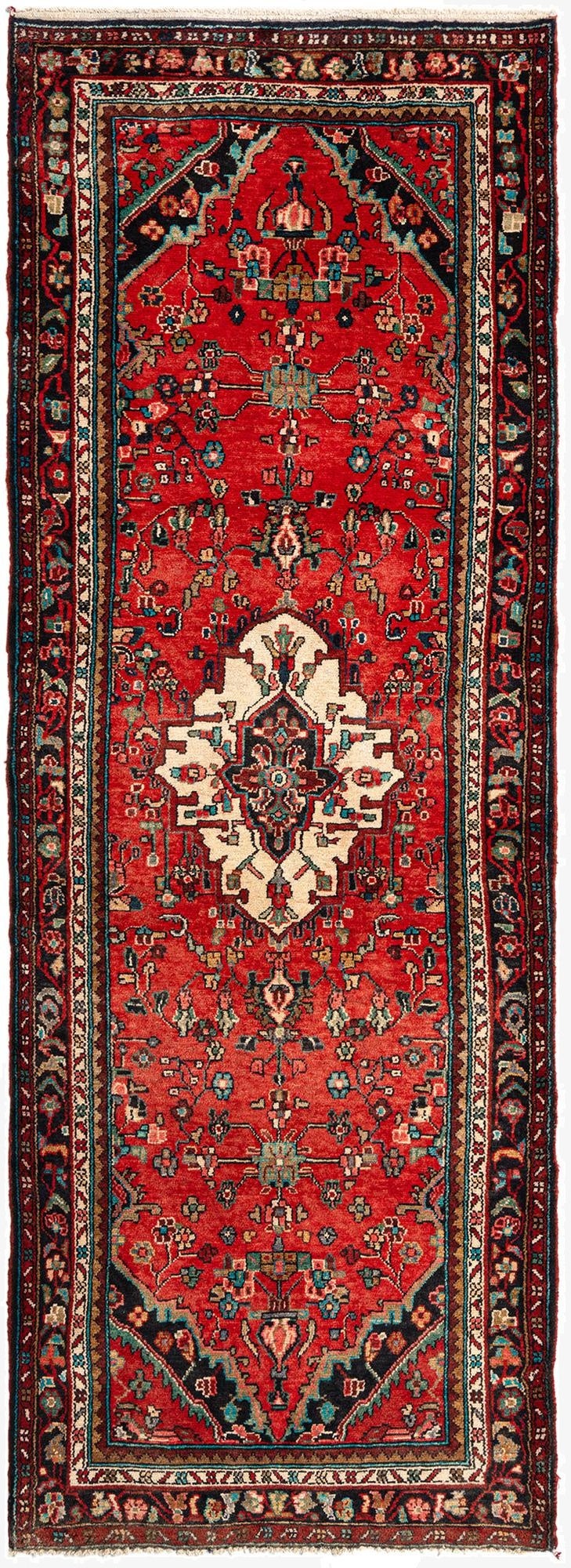  3' 6 x 9' 11 Hamedan Wool Runner Rug