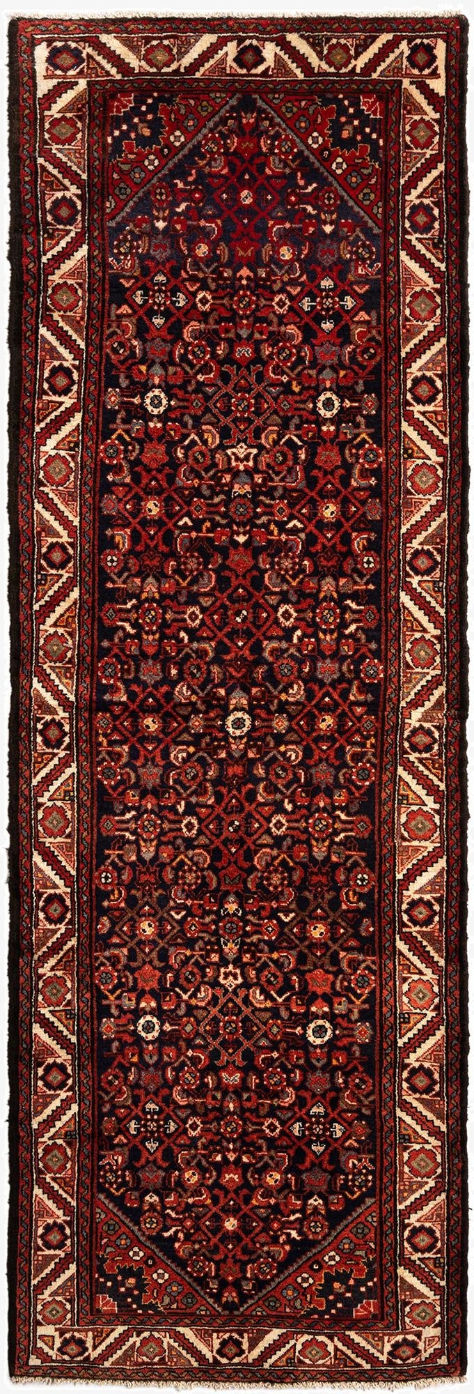  3' 7 x 11' 1 Hamedan Wool Runner Rug
