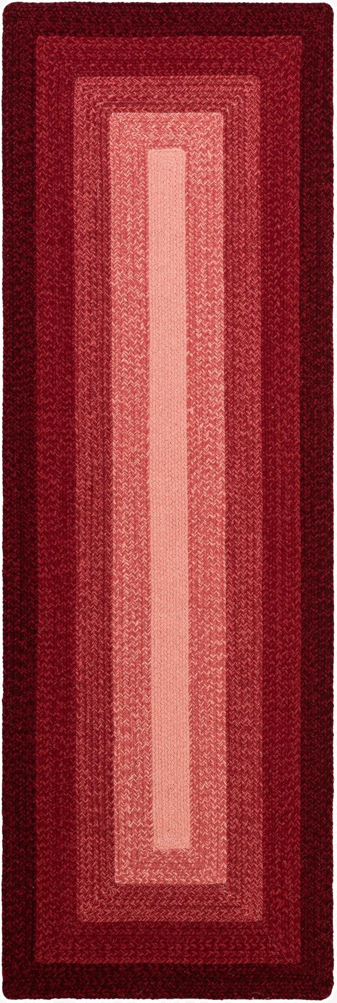  2' 7 x 8'  Hand Hand Braided Wool Runner Rug