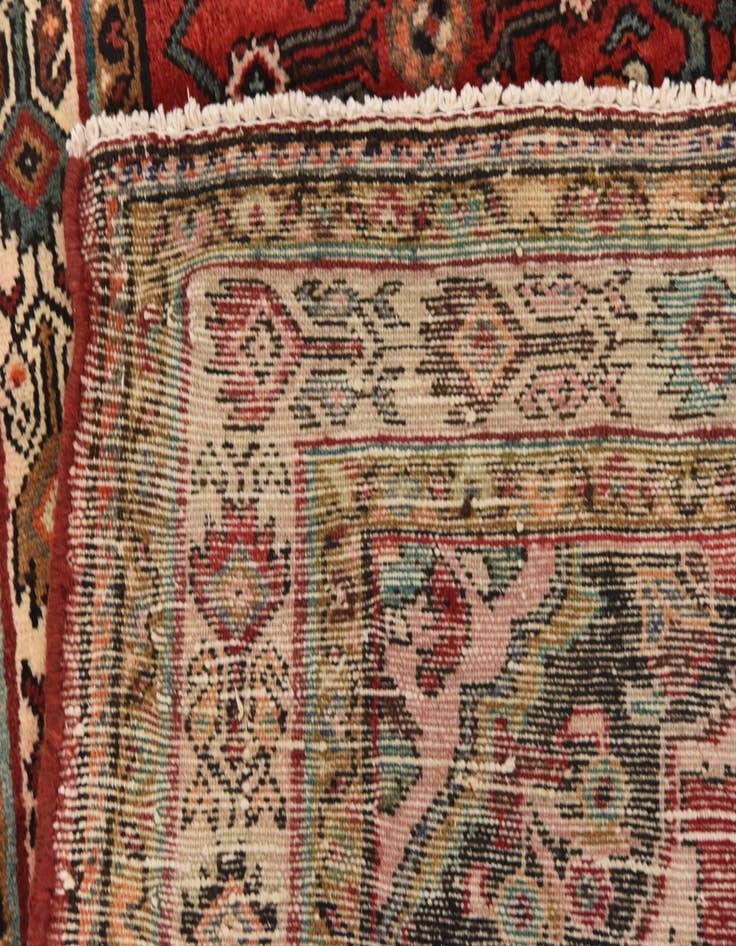 Detail image of 4' 4 x 11' Hand Knotted Hossainabad Persian Wool Runner Rug