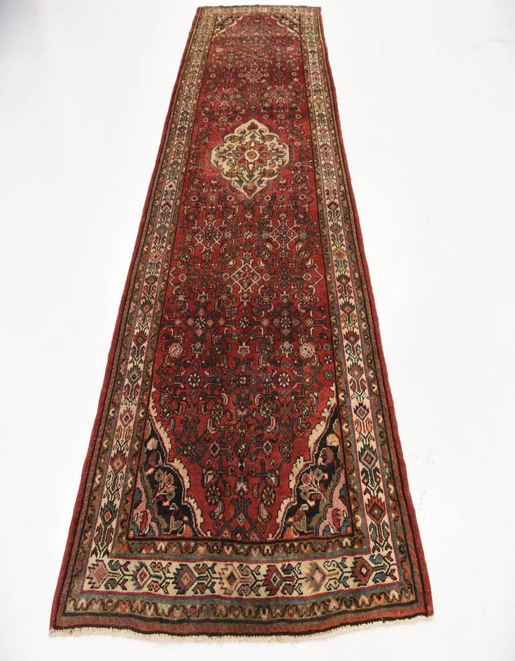 Detail image of 4' 4 x 11' Hand Knotted Hossainabad Persian Wool Runner Rug