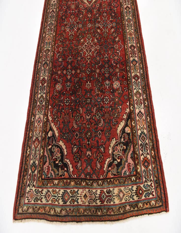 Detail image of 4' 4 x 11' Hand Knotted Hossainabad Persian Wool Runner Rug