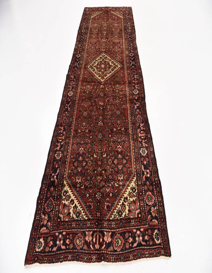 Detail image of  3' 9 x 10' 2  Hand Knotted Hossainabad Persian Wool Runner Rug