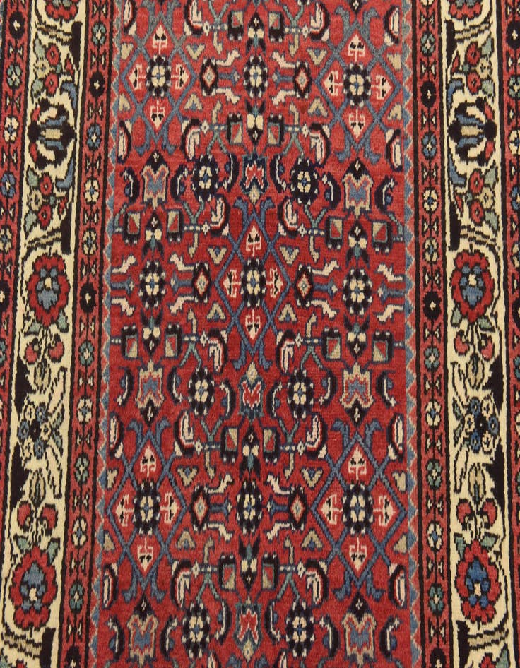 Detail image of  3' 6 x 9' 6  Hand Knotted Hossainabad Persian Wool Runner Rug