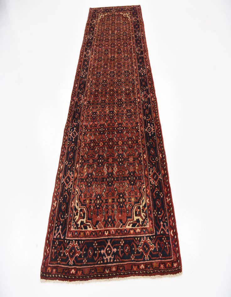 Detail image of  3' 8 x 9' 10  Hand Knotted Hossainabad Persian Wool Runner Rug