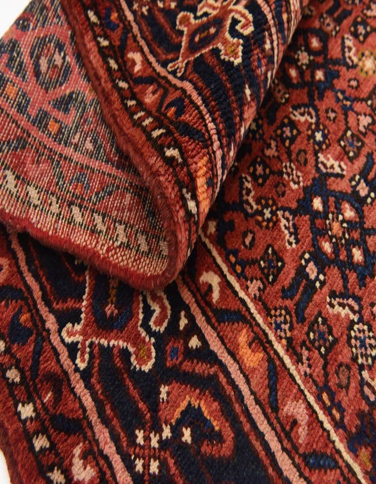Detail image of  3' 8 x 9' 10  Hand Knotted Hossainabad Persian Wool Runner Rug
