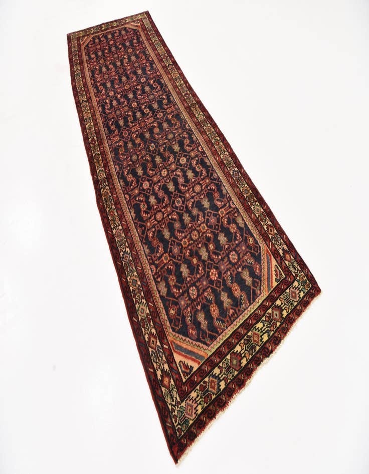 Detail image of  3' 6 x 9' 8  Hand Knotted Hossainabad Persian Wool Runner Rug