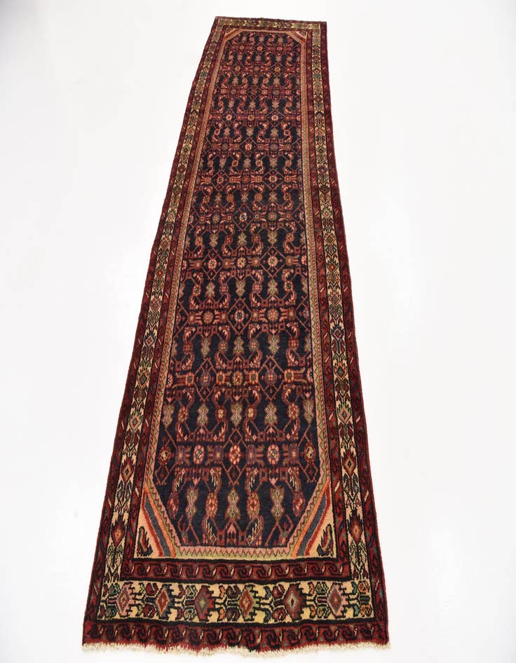 Detail image of  3' 6 x 9' 8  Hand Knotted Hossainabad Persian Wool Runner Rug