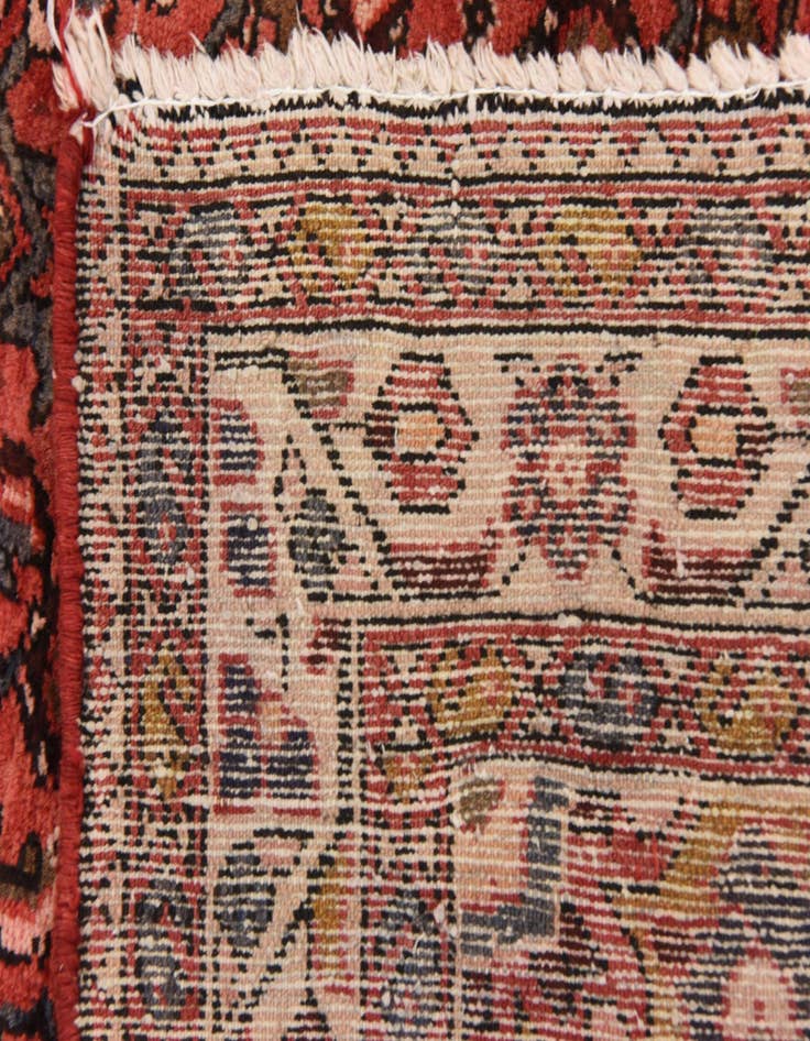 Detail image of 3' 9 x 9' 8 Hand Knotted Hossainabad Persian Wool Runner Rug