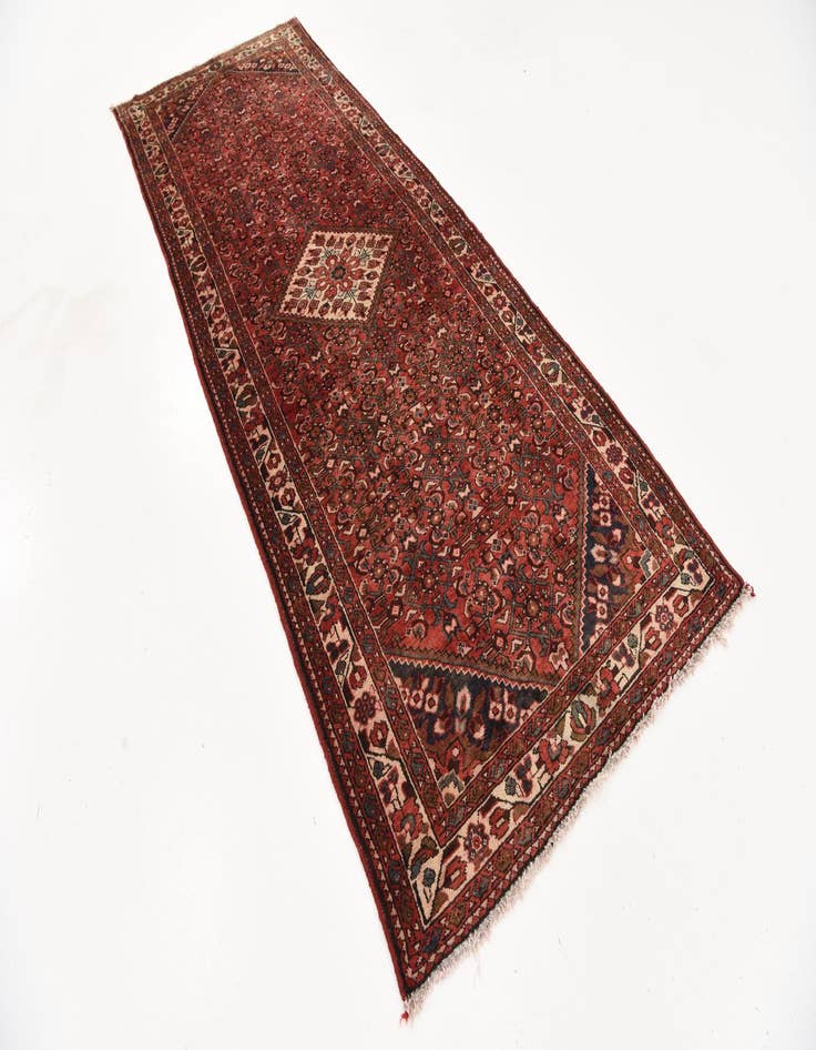 Detail image of 3' 9 x 9' 8 Hand Knotted Hossainabad Persian Wool Runner Rug