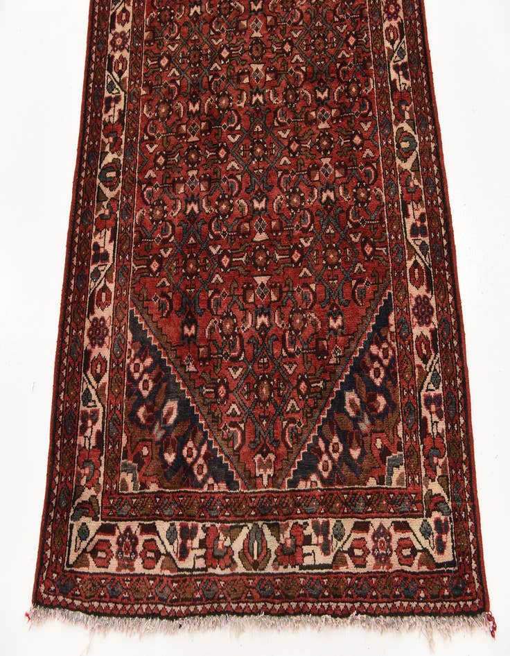 Detail image of 3' 9 x 9' 8 Hand Knotted Hossainabad Persian Wool Runner Rug