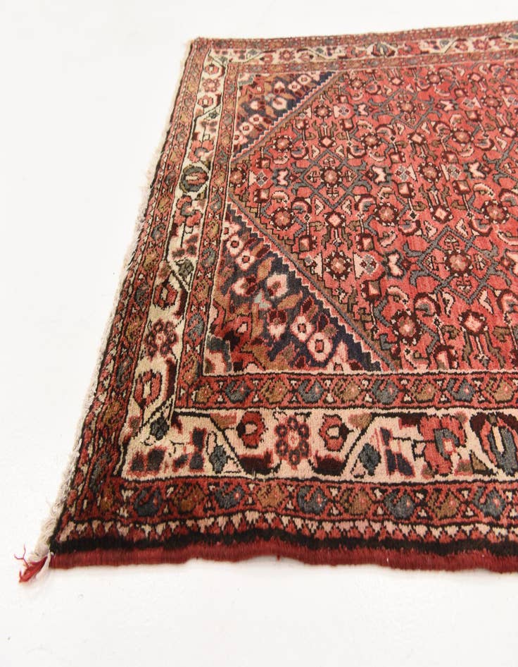 Detail image of 3' 9 x 9' 8 Hand Knotted Hossainabad Persian Wool Runner Rug