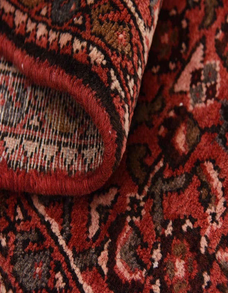Detail image of 3' 9 x 9' 8 Hand Knotted Hossainabad Persian Wool Runner Rug