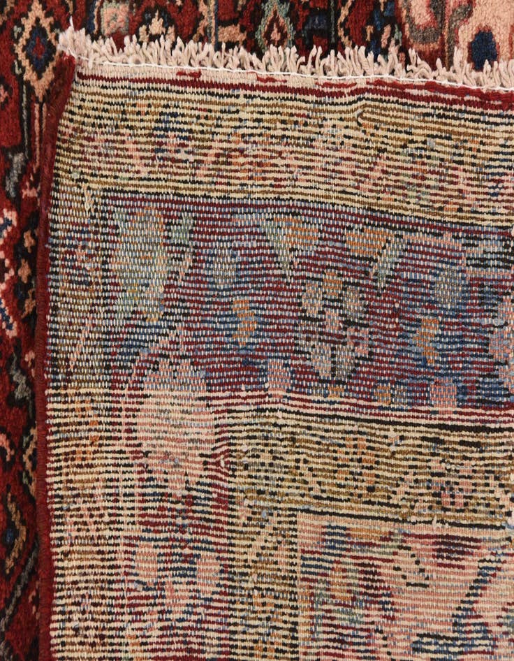 Detail image of  4' x 9' 7  Hand Knotted Hossainabad Persian Wool Runner Rug