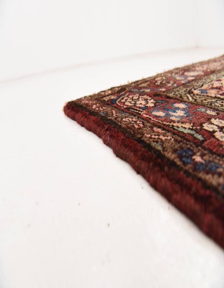 Detail image of  4' x 9' 7  Hand Knotted Hossainabad Persian Wool Runner Rug