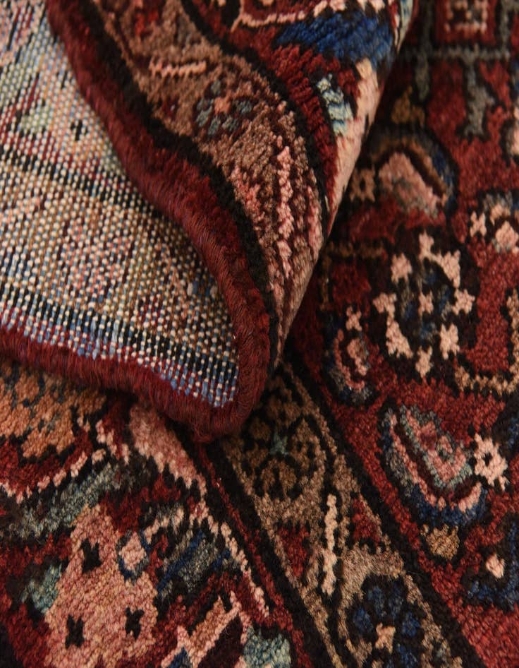 Detail image of  4' x 9' 7  Hand Knotted Hossainabad Persian Wool Runner Rug