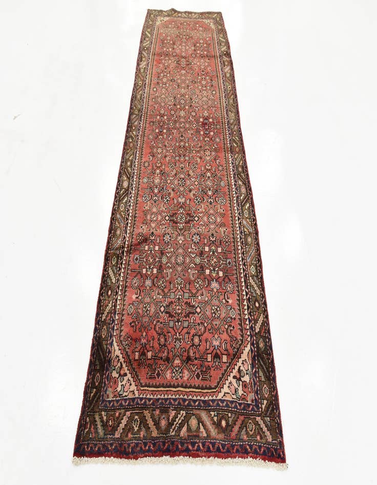 Detail image of  3' 8 x 11'  Hand Knotted Hossainabad Persian Wool Runner Rug