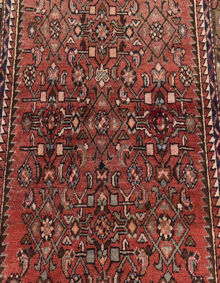 Detail image of  3' 8 x 11'  Hand Knotted Hossainabad Persian Wool Runner Rug
