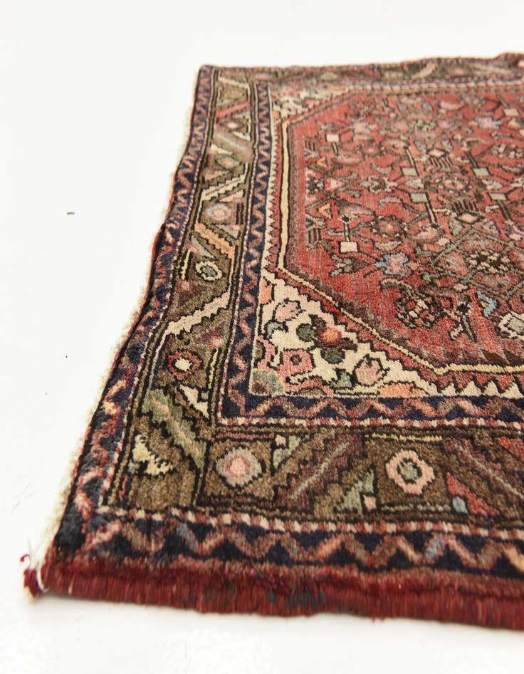 Detail image of  3' 8 x 11'  Hand Knotted Hossainabad Persian Wool Runner Rug