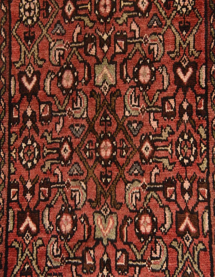 Detail image of  3' 6 x 10' 4  Hand Knotted Hossainabad Persian Wool Runner Rug