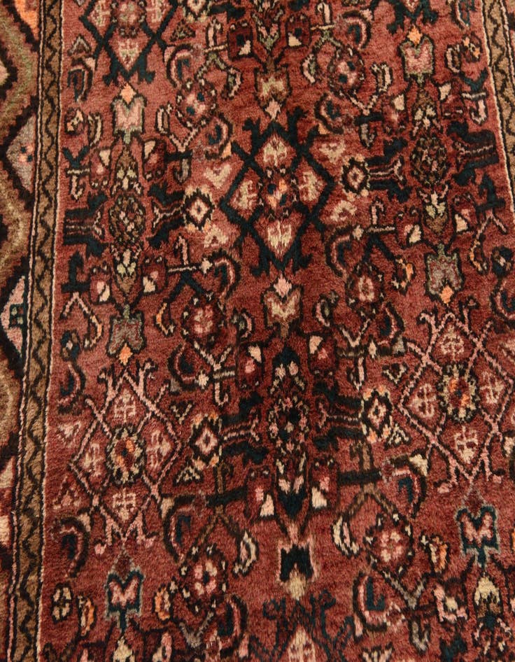 Detail image of  3' 9 x 10'  Hand Knotted Hossainabad Persian Wool Runner Rug