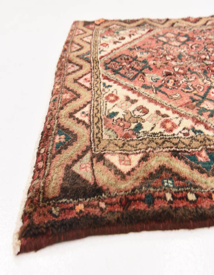 Detail image of  3' 9 x 10'  Hand Knotted Hossainabad Persian Wool Runner Rug
