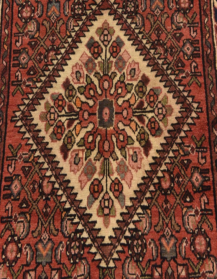 Detail image of  3' 9 x 10' 4  Hand Knotted Hossainabad Persian Wool Runner Rug