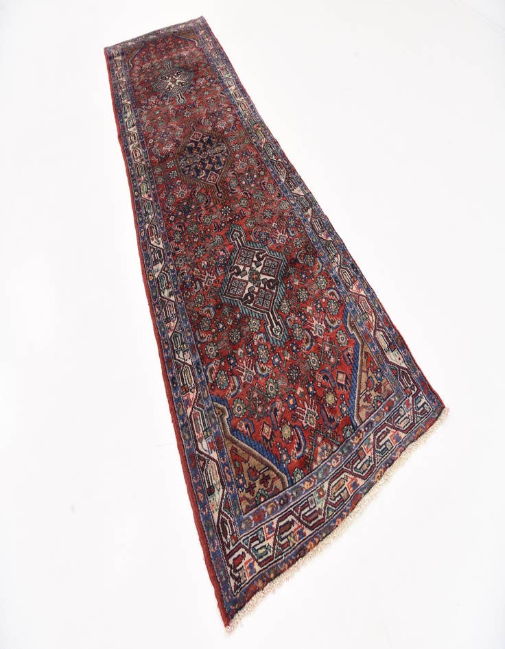 Detail image of  3' 6 x 10' 7  Hand Knotted Hossainabad Persian Wool Runner Rug