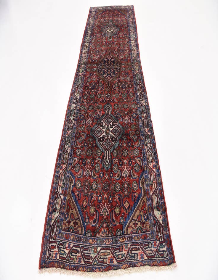 Detail image of  3' 6 x 10' 7  Hand Knotted Hossainabad Persian Wool Runner Rug