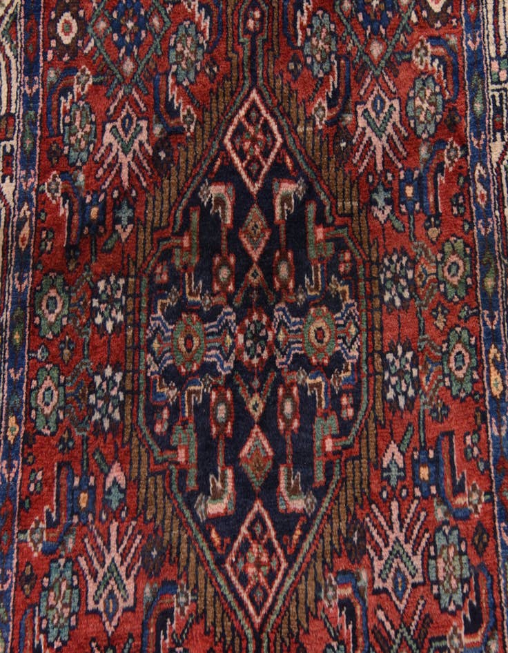 Detail image of  3' 6 x 10' 7  Hand Knotted Hossainabad Persian Wool Runner Rug
