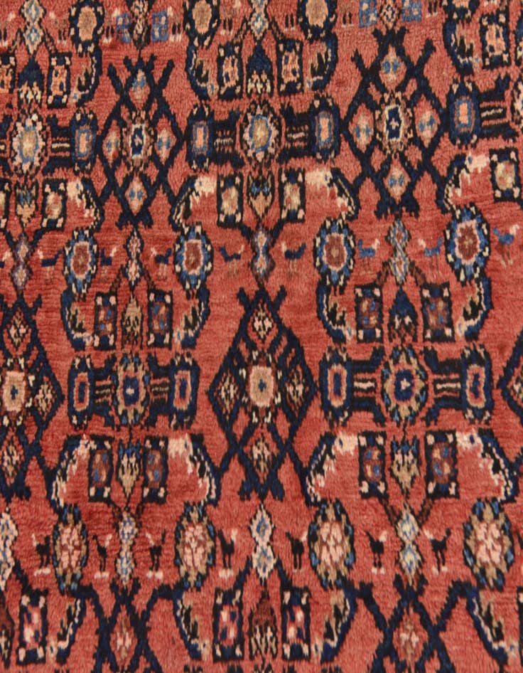 Detail image of  3' 10 x 9' 10  Hand Knotted Hossainabad Persian Wool Runner Rug