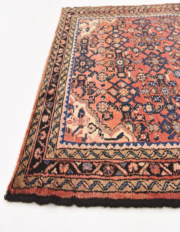 Detail image of  3' 10 x 9' 10  Hand Knotted Hossainabad Persian Wool Runner Rug