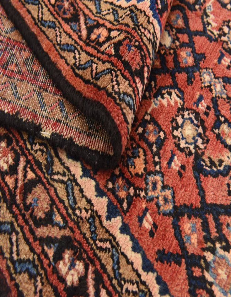 Detail image of  3' 10 x 9' 10  Hand Knotted Hossainabad Persian Wool Runner Rug