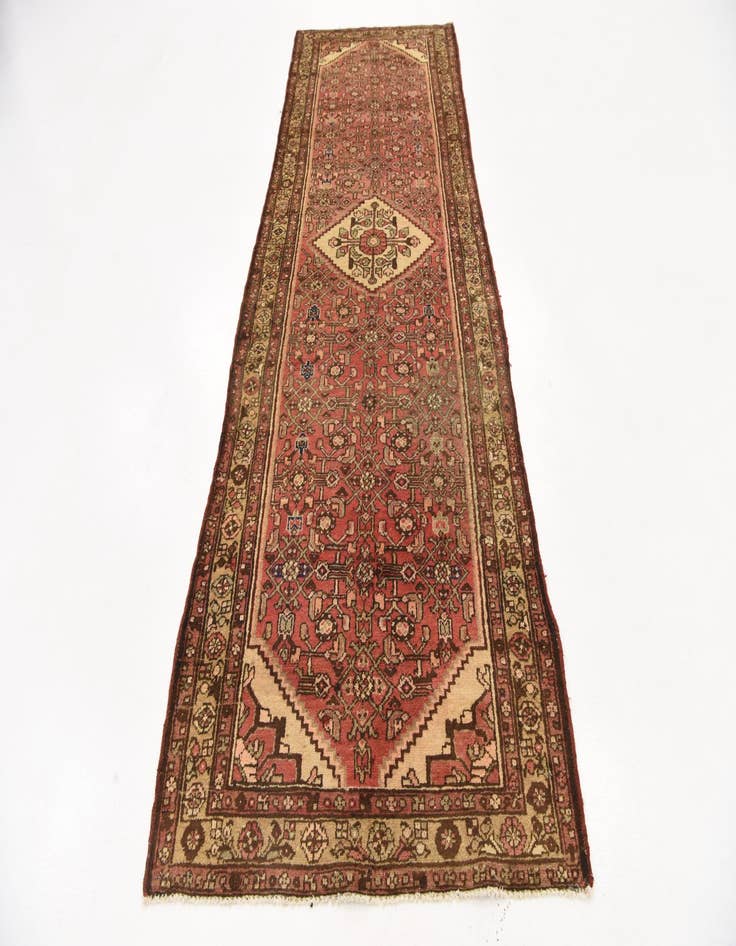 Detail image of  3' 7 x 10'  Hand Knotted Hossainabad Persian Wool Runner Rug