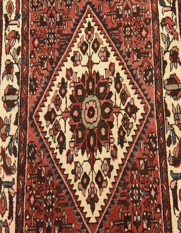 Detail image of  3' 7 x 10' 7  Hand Knotted Hossainabad Persian Wool Runner Rug