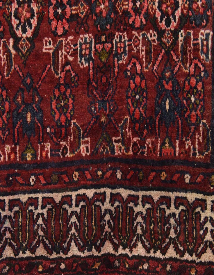 Detail image of  3' 8 x 10' 6  Hand Knotted Hossainabad Persian Wool Runner Rug